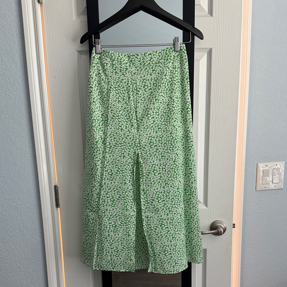 Shein Green Floral Maxi Skirt